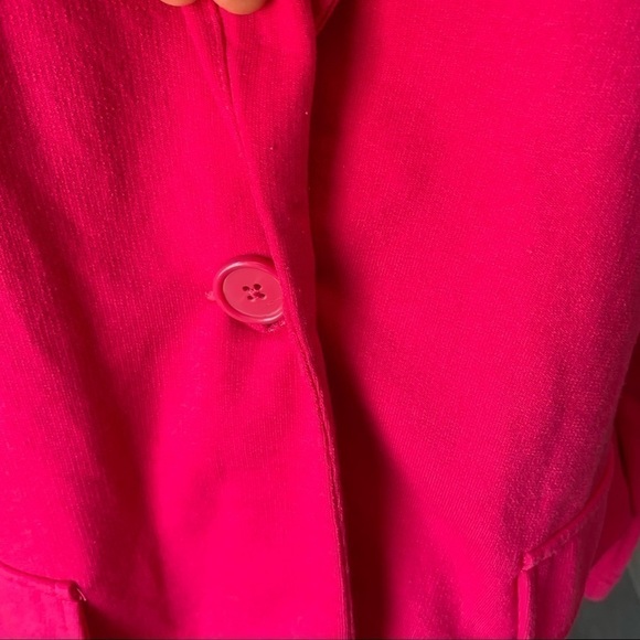 Bold hot pink ponte knit jacket blazer statement cheerful office Barbie work 1X - Picture 10 of 13